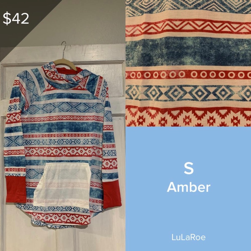 LuLaRoe BRAND NEW Amber Hoodie Pull Over Sweatshirt Hooded Small
